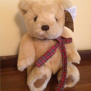 Gund Teddy Bear with Plaid Bow
